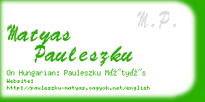 matyas pauleszku business card